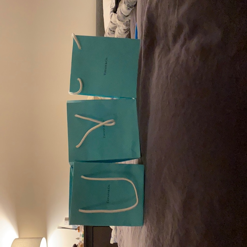 3 Mini Tiffany & Co. Paper Drawstring Gift bags